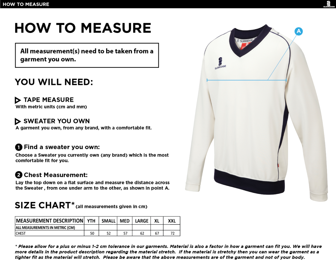 Slinfold CC - Curve Long Sleeve  Sweater - Size Guide