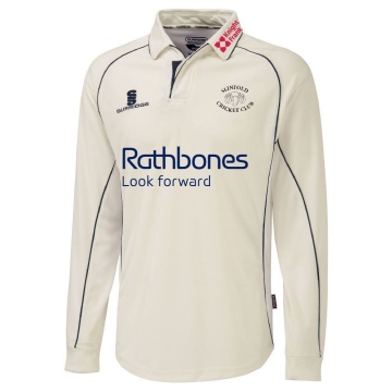 Slinfold CC - Premier Cricket Shirt - L/S Sleeve - Navy Trim