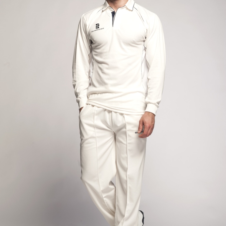 Slinfold CC - Premier Cricket Shirt - L/S Sleeve - Navy Trim